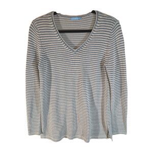 J McLaughlin Sweater Womens Medium Callum Knit Havana Yarn Beach Nautical Luxury